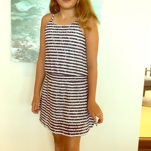 3 Pommes Navy and white striped dress